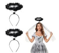 HYRKOTW 2 PCS Cerchietto Angelo Nero Aureola Angelo Nero Cerchietto Aureola Corona Angelo Aureola Coroncina Angelo Cerchietti Carnevali Feste a Tema Matrimoni Cosplay Halloween