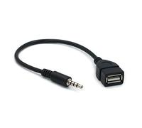 HYROOY Cavo convertitore adattatore AUX maschio da 3,5 mm a USB 2.0 femmina, per riprodurre musica con U-Disk in plastica per auto