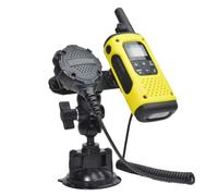 HYS 2-in-1 Radio portatile e microfono altoparlante Supporto a ventosa compatibile per Motorola Baofeng Sepura Midland, qualsiasi walkie talkie e microfono con clip posteriore