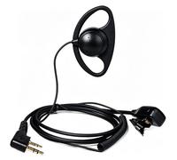 HYS Auricolare a forma di D con microfono PTT Button Headset compatibile con Retevis Kenwood Baofeng UV-5R UV-82 BF-888S Wouxun Walkie Talkie (confezione da 1)