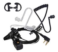 HYS Auricolare per walkie-talkie con microfono, auricolare a tubo acustico a 2 fili con kit di sorveglianza PTT e microfono per radio amatoriale Baofeng UV-5R UV-82 Kenwood a 2 pin amatoriale a 2 vie