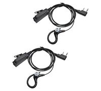 HYS Auricolare radio a 2 pin compatibile con Kenwood Baofeng UV-5R, auricolari a forma di G con microfono, cuffie walkie talkie per polizia di sicurezza (confezione da 2)