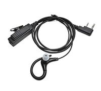 HYS Auricolari radio bidirezionali a forma di G Cuffia wireless di sicurezza della polizia Microfono PTT in linea compatibile con Walkie Talkie Kenwood a 2 pin Baofeng UV-5R UV-82 BF-888S Wouxun