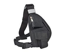 HYS Chest Radio Harnic, gilet portatile sul petto nero con cinturino regolabile, compatibile con Baofeng Motorola Uniden Kenwood ICOM Walkie Talkie, Nero , s, Zaino da escursionismo