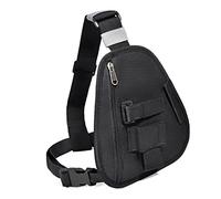 HYS Chest Radio Harnic, gilet portatile sul petto nero con cinturino regolabile, compatibile con Baofeng Motorola Uniden Kenwood ICOM Walkie Talkie, Nero , m, Zaino da escursionismo