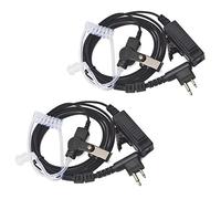 HYS Covert - Auricolare acustico per walkie talkie con microfono PTT in linea per Motorola CP040 CP140 XT600d XT420 a 2 pin (confezione da 2)