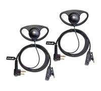 HYS Cuffia a forma di D per walkie talkie PTT, microfono e radio bidirezionale, compatibile con Motorola Standard CP040 CP140 CP140 Hytera Midland radio a 2 vie (confezione da 2)