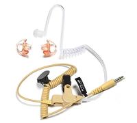 HYS Cuffie auricolari con tubo sonoro da 3,5 mm, trasparente, con clip di fissaggio solo per auricolari di sicurezza (Tipo 4)