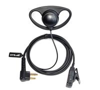 HYS D-Ring Walkie Talkie Auricolare D-Shape Auricolare Inline PPT per la polizia Security Compatibile con 2 Pin Motorola CP040 CP140 Hytera 2 Way Radio
