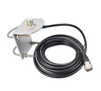 HYS Staffa per antenna mobile a forma di L, da SO239 a PL-259 W/5 m, cavo coassiale RG-58 a bassa perdita, in alluminio resistente con 2 bulloni a U, per antenna radio mobile PL259 (UHF maschio)