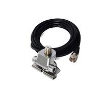 HYS Supporto per antenna radio mobile con clip per coperchio del bagagliaio con connettore da SO239 a PL-259, cavo coassiale RG-58 da 5,1 m