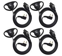 HYS Walkie Talkie Auricolare a forma di D con microfono per la sicurezza della polizia compatibile con Kenwood TH-F7 TK-2100 Baofeng UV-5R radio a 2 vie (confezione da 4)