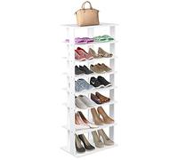 hysache Scarpiera a 7 livelli, organizer per scarpe da ingresso con più strati, tavola rimovibile, diversi spazi vuoti, torre verticale per scarpe per spazi stretti e piccoli (bianco, doppio rack)