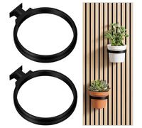 Hysagtek Pannelli acustici accessori - 2 pezzi pannelli acustici supporto per piante senza foratura, supporto per vasi per pareti fonoassorbenti, colore nero, per piante/fiori