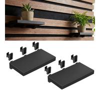 Hysagtek Scaffale per pannello acustico, 2 pezzi, accessori per pannelli acustici, senza foratura, pannelli neri, accessori per piante/fiori e articoli decorativi (15 x 8,5 cm)