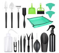 Hysagtek Set di attrezzi da giardino per piante, 26 pezzi strumenti succulenti tappetino pieghevole, etichette per piante per la cura di piante in miniatura indoor Giardino