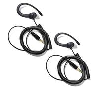 HYSHIKRA 1 Pin 3.5mm Jack Auricolare 180° Ricezione congiunta Solo Walkie Talkie Auricolare Compatibile con Motorola Sepura Rexon Wouxun Baofeng Quansheng radio portatili (Nero, 2)