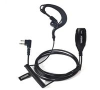 HYSHIKRA Auricolare a 2 pin con microfono Big PTT compatibile con Motorola DP1400 CP040 GP300 GP88 Auricolare radio bidirezionale per guardia del corpo di sicurezza (forma di G, 1)