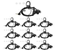 HYSHIKRA Auricolare radio di sicurezza compatibile con Motorola TLKR-T60 T80 T82 T-92 H2O T80 Extreme T82 Extreme Walkie Talkie, leggero, a forma di G con microfono (nero, 10 PACK)