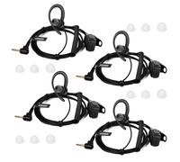 HYSHIKRA Auricolare radio di sicurezza compatibile con Motorola TLKR-T60 T80 T82 T-92 H2O T80 Extreme T82 Extreme Walkie Talkie, leggero, a forma di G con microfono (nero, 4 PACK)
