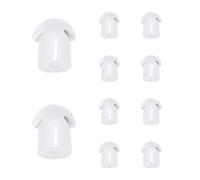 HYSHIKRA Auricolari di ricambio in gomma morbida a fungo auricolari compatibili per Motorola Baofeng Kenwood Yaesu Walkie Talkie Covert Acoustic Air Tube Auricolare (10 pezzi, White)