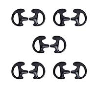 HYSHIKRA Auricolari morbidi di ricambio per cuffie acustiche per walkie talkie Coil Tube Audio Kit, 5 paia (Small, Black)