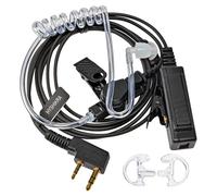 HYSHIKRA Cuffia con Microfono 2 Pin per Walkie-Talkie con Grande Tasto PTT e Microfono, Compatibile con Radio Baofeng UV-5R, UV-5RA, 888S e Kenwood (1 Pack Include auricolari di ricambio)