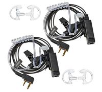 HYSHIKRA Cuffia con Microfono 2 Pin per Walkie-Talkie con Grande Tasto PTT e Microfono, Compatibile con Radio Baofeng UV-5R, UV-5RA, 888S e Kenwood (2 Pack Include auricolari di ricambio)