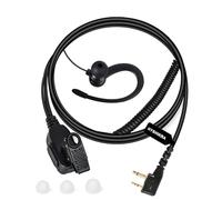HYSHIKRA Cuffia walkie talkie a 2 pin con microfono e PTT | compatibile con Midland G6 G7 / PRO G9 / PRO G12 GXT250 GXT550 GXT650 LXT80