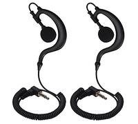 HYSHIKRA Cuffie con gancio, jack da 3,5 mm, One Ear, clip di supporto, a forma di G, per radio (2 pezzi) (connettore a 90°)