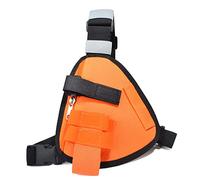 HYSHIKRA Pettorina per walkie talkie con cinghia compatibile con radio bidirezionale Baofeng Motorola Kenwood Midland Presiden Randy (III) a 3 vie (orange, M)