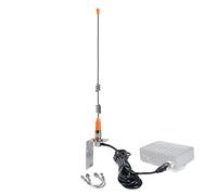 HYSHIKRA VHF - Antenna per barca, 156-163 Mhz, con cavo coassiale RG58 da 5 m e staffa parafango a forma di L, per radio mobile nave, yacht (orange)