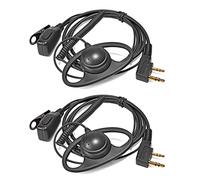 HYSHIKRA Walkie Talkie auricolare con microfono compatibile con Baofeng UV5R 888S UV-82HP Kenwood 2 Way Radio per la sicurezza Bodyguard Outdoor (D Forma, 2)