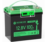 HYSINCERE Batteria Litio Mini LiFePO4 12V 100Ah con LED 100A Intelligente BMS &