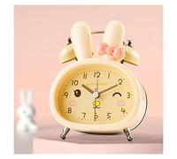HYSJDMNC Anche Collo della alla ALLAGGIO della Campana gemellata per Bambini, retroilluminazione, Sveglia a Batteria per camere da Letto, Sveglia Digitale di Coniglio (Colore: Giallo) YYuan