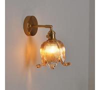 HYSJDMNC Applique da Parete Vintage in Vetro ambrato - Luce retrò a Coste per Camera da Letto e Soggiorno Lampada Industriale Compatibile E27 (Ambra) YYuan