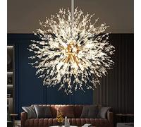 HYSJDMNC Fuochi d'artificio Moderni Oro 8 luci Cristallo Sputnik Tarassaco Lampada Illuminazione a Sospensione per Camera da Letto Foyer Corridoio Ingresso Cucina Sala da Pranzo