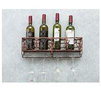 HYSJDMNC Portatori di vino montati a parete di ferro, porta in vetro, porta staminali di calice capovolta, porta bottiglie, vino creativo/rosso/50 cm*10 cm YYuan