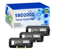 HYSMF Cartuccia Toner 58D2000 58D200E Compatibile con Stampante per Lexmark MS725 MS821 MS822 MS823 MS825 MS826de, 7000 Pagine,Black-3 Pack