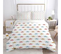 HYSNKSM Copripiumino Singolo Bianco Set Di Biancheria Da Letto Barca Con Cerniera Parure Copripiumino Microfibra No Stiro Copripiumini Singoli Bambino 135x200 e 2 Federe 50x80 cm