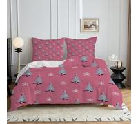 HYSNKSM Set Copripiumino Matrimoniale 260x240 Rosso Set Di Biancheria Da Letto Albero Di Natale Con Cerniera Parure Copripiumino Microfibra No Stiro Copripiumini Matrimoniali e 2 Federe 50x80 cm d255