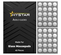 Hystar Aero Glides | Pattini per mouse a 40 punti per tappetino per mouse in vetro | PTFE ad alta densità | arrotondati e lucidati per un uso silenzioso