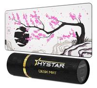 Hystar Tappetino per mouse da gioco esteso | XXL 91,4 x 40,6 cm | Spessore 5 mm, superficie impermeabile, tessuto in poliestere liscio e base in gomma naturale | Sakura Light