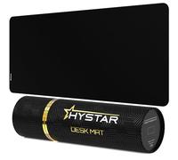 Hystar Tappetino per mouse da gioco esteso, XXL, 91,4 x 40,6 cm, spessore 5 mm, superficie impermeabile, tessuto in poliestere liscio e base in gomma naturale, nero classico