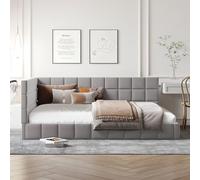 HYSZ Divano letto, letto estraibile, 140 x 200 cm, letto multifunzione con rete a doghe in tessuto di velluto delicato sulla pelle, grigio