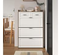 HYSZ Scarpiera, scarpiera, composta da tre grandi alette e due cassetti, adatta per ingressi e soggiorno B80/T23,5/H131 cm