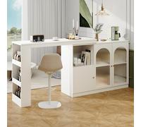 HYSZ Tavolo da bar girevole a 360°, moderno e semplice, bianco girevole, armadietto da pranzo e bar multifunzionale, con porta in vetro, (corpo principale 120 x 40 x 97 cm)