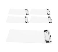 HYTROVE 1 Set Portablocco in Plastica Bianco con Clip in Metallo e Apertura per Appendere, Resistente a Deformazioni e Facile da Trasportare, per Uffici Finanziari e Ospedali 5 Pezzi
