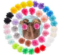 HYTROVE 20 Pezzi Flower Hair Clip in Chiffon Design a Fiore per Bambine e Neonate, Accessorio per Chioma per Children’s Day e Feste Colore Casuale