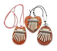 HYTROVE 3 pezzi Mini Kalimba Legno per Dita Set Design Cartoon Strumento Musicale Portatile per Melodie Melodiose e Facile da Trasportare Colore Casuale Colore Casuale